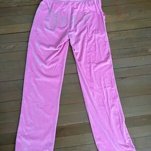 Juicy Couture Pink Velour Rhinestone Logo Pants